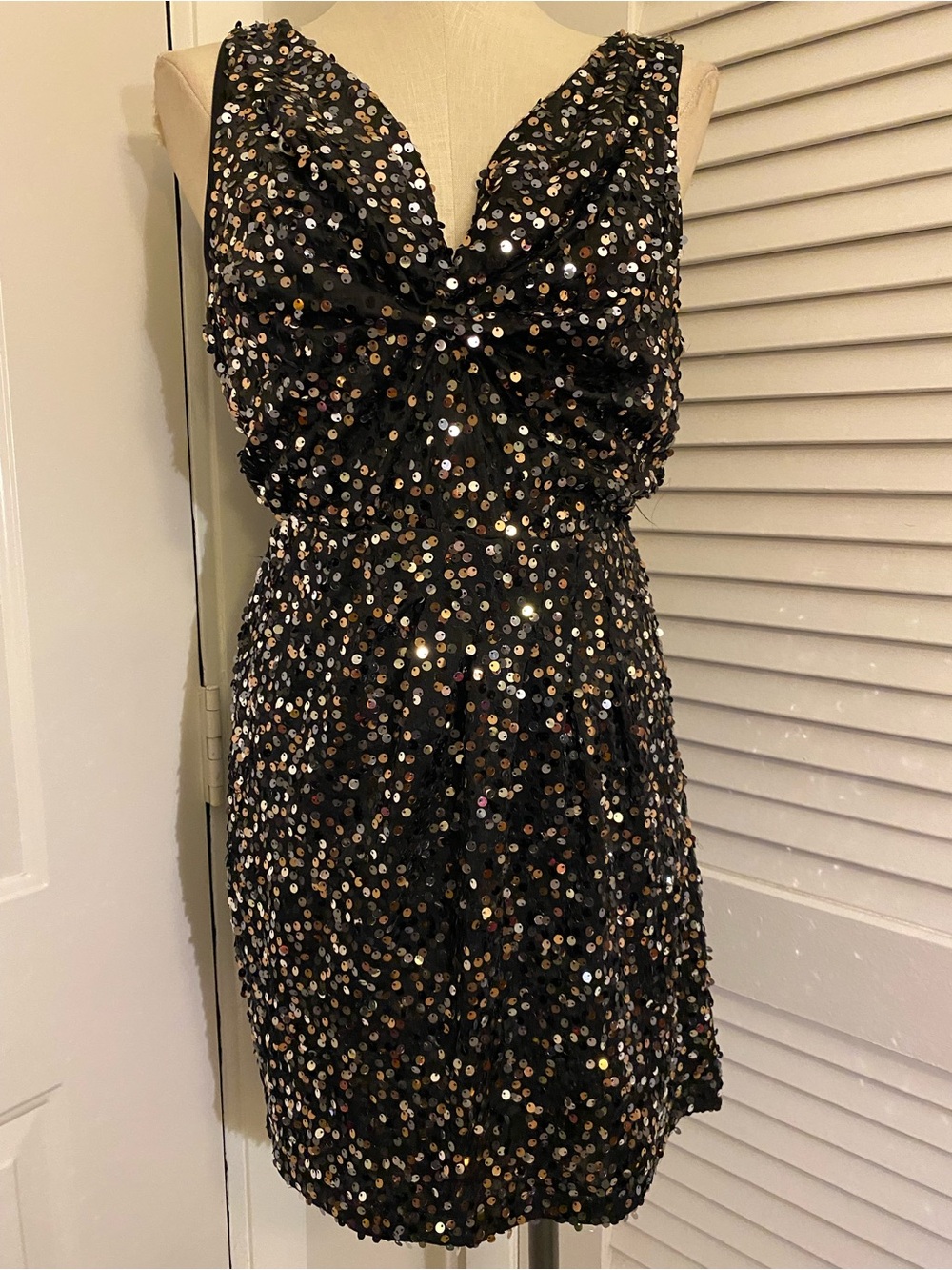 Bisou Bisou Black Sequin Cocktail Party Dress/ Size 10
